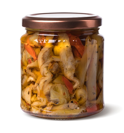 filetti di melanzane condite sottolio in vaso di vetro