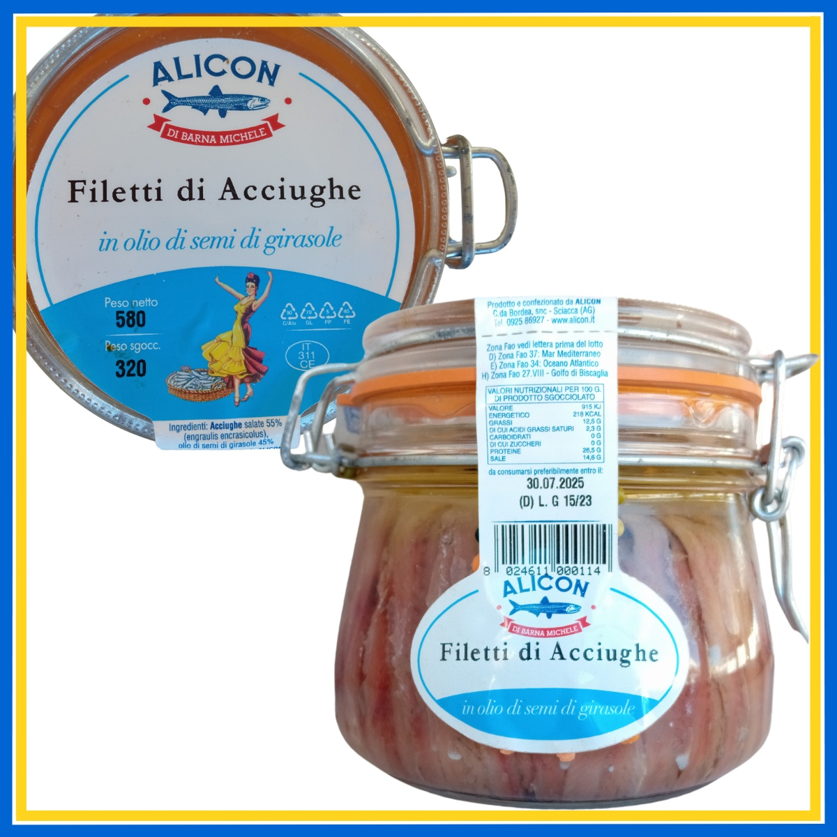 Acciughe Salate Del Mar Cantabrico Curreri 5kg | Original Giuseppe Curreri | Sciacca | Sicilia